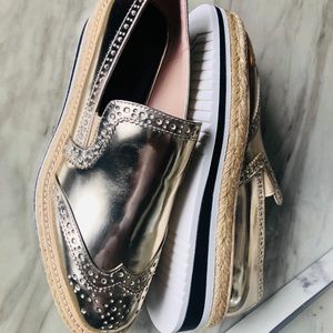 NWT ZARA METALLIC GOLD PLATFORM